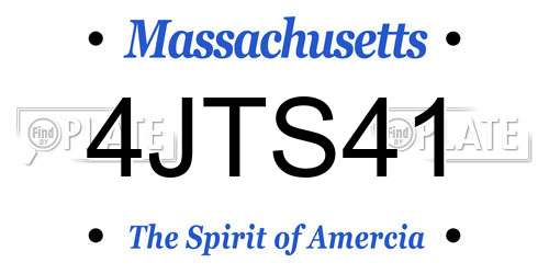 4JTS41 Massachusetts License Plate