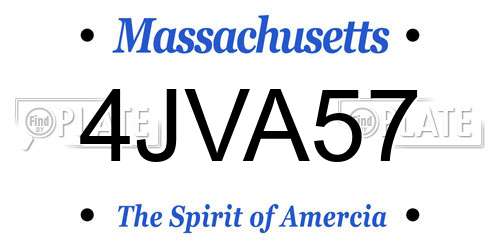 4JVA57 Massachusetts License Plate