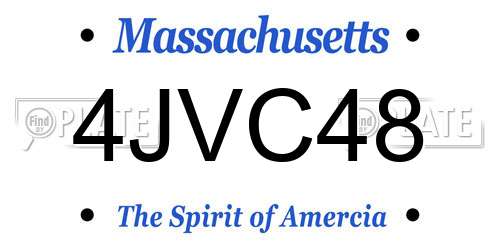 4JVC48 Massachusetts License Plate