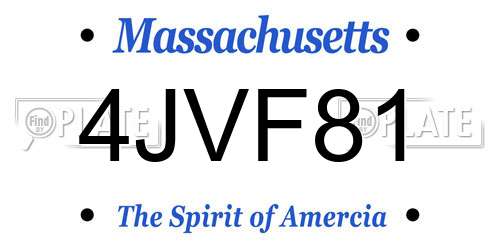 4JVF81 Massachusetts License Plate