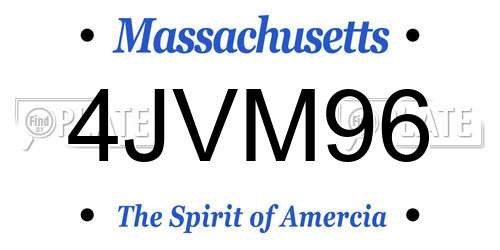 4JVM96 Massachusetts License Plate