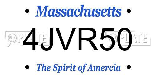 4JVR50 Massachusetts License Plate