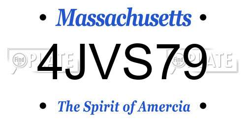 4JVS79 Massachusetts License Plate