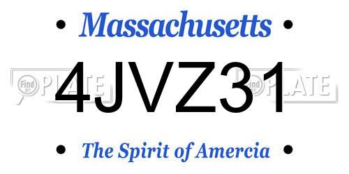 4JVZ31 Massachusetts License Plate