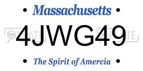 4JWG49 Massachusetts License Plate