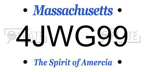 4JWG99 Massachusetts License Plate