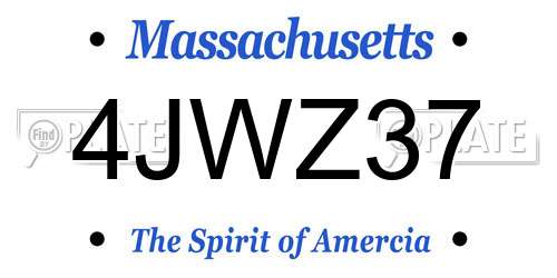 4JWZ37 Massachusetts License Plate