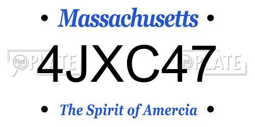 4JXC47 Massachusetts License Plate