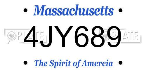 4JY689 Massachusetts License Plate