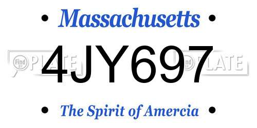 4JY697 Massachusetts License Plate