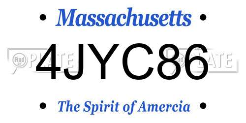 4JYC86 Massachusetts License Plate
