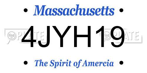 4JYH19 Massachusetts License Plate