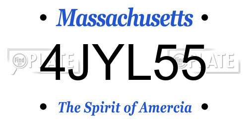 4JYL55 Massachusetts License Plate