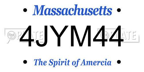 4JYM44 Massachusetts License Plate