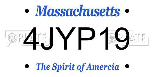 4JYP19 Massachusetts License Plate