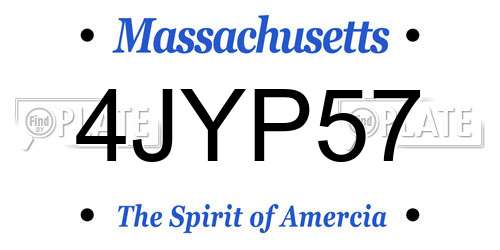 4JYP57 Massachusetts License Plate