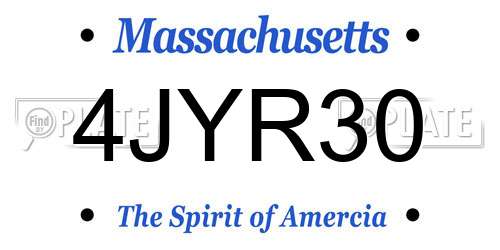 4JYR30 Massachusetts License Plate