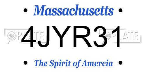 4JYR31 Massachusetts License Plate