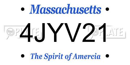 4JYV21 Massachusetts License Plate
