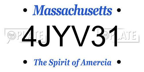 4JYV31 Massachusetts License Plate