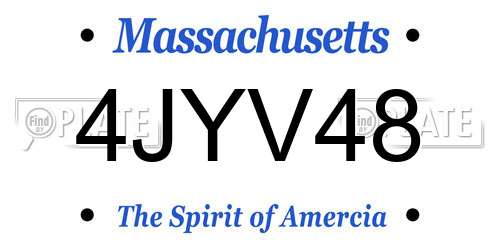 4JYV48 Massachusetts License Plate