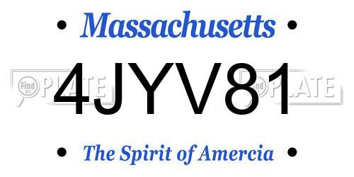 4JYV81 Massachusetts License Plate