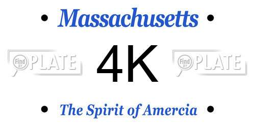 4K Massachusetts License Plate