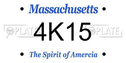 4K15 Massachusetts License Plate