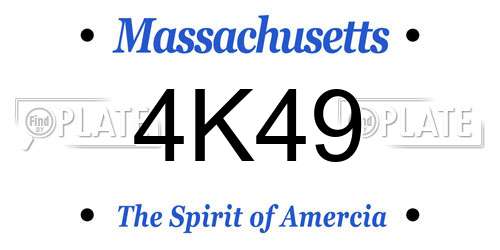 4K49 Massachusetts License Plate