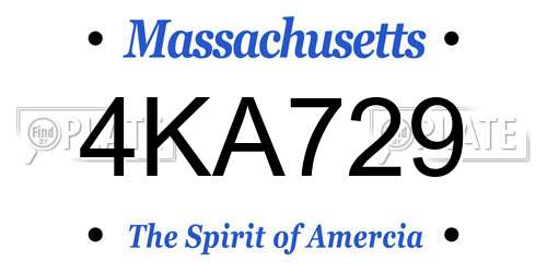 4KA729 Massachusetts License Plate