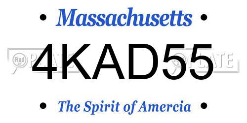 4KAD55 Massachusetts License Plate