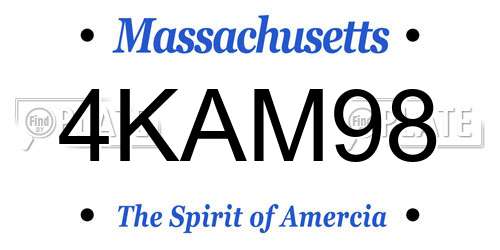 4KAM98 Massachusetts License Plate
