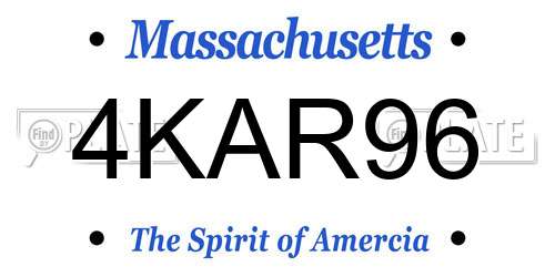 4KAR96 Massachusetts License Plate
