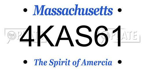 4KAS61 Massachusetts License Plate