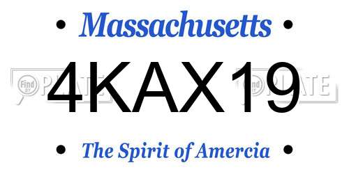4KAX19 Massachusetts License Plate