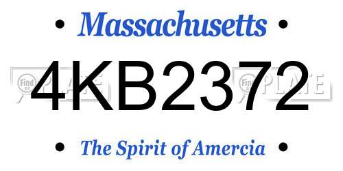 4KB2372 Massachusetts License Plate
