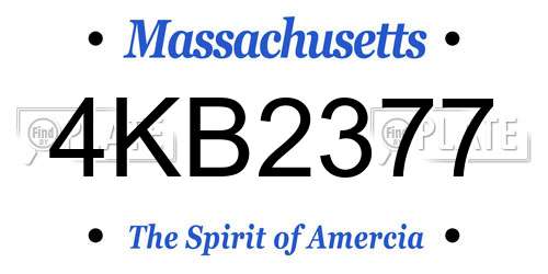4KB2377 Massachusetts License Plate