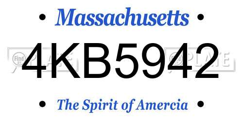 4KB5942 Massachusetts License Plate