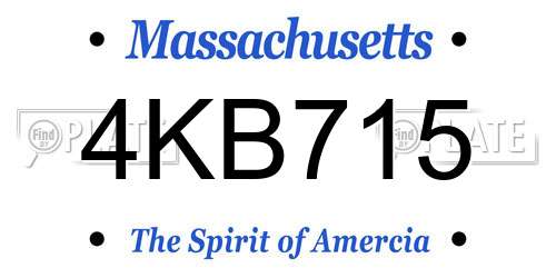 4KB715 Massachusetts License Plate