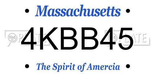 4KBB45 Massachusetts License Plate