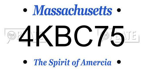 4KBC75 Massachusetts License Plate