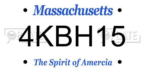 4KBH15 Massachusetts License Plate