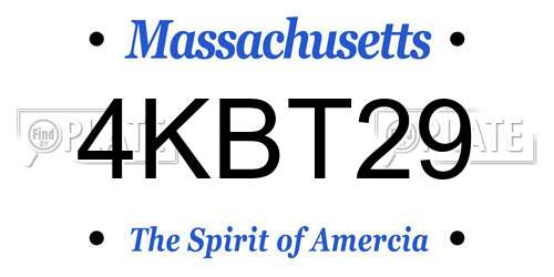 4KBT29 Massachusetts License Plate