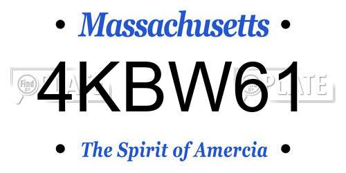 4KBW61 Massachusetts License Plate