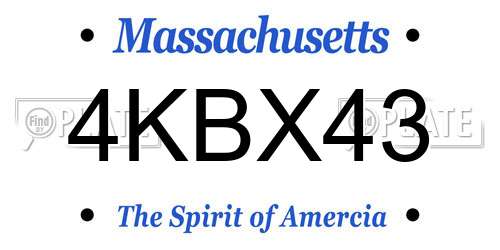 4KBX43 Massachusetts License Plate