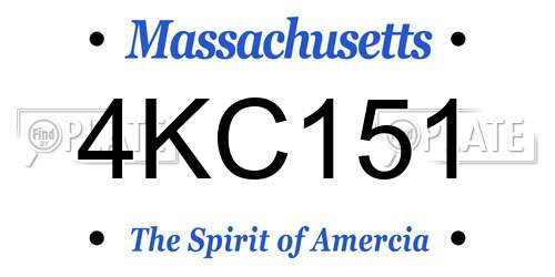 4KC151 Massachusetts License Plate