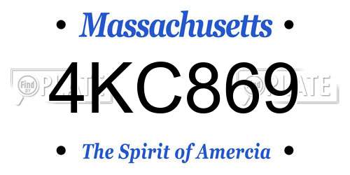 4KC869 Massachusetts License Plate