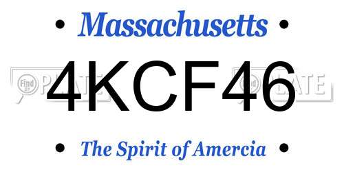4KCF46 Massachusetts License Plate