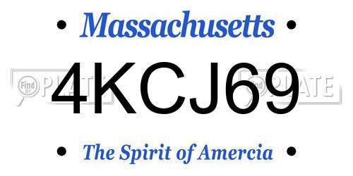 4KCJ69 Massachusetts License Plate