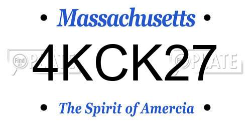 4KCK27 Massachusetts License Plate
